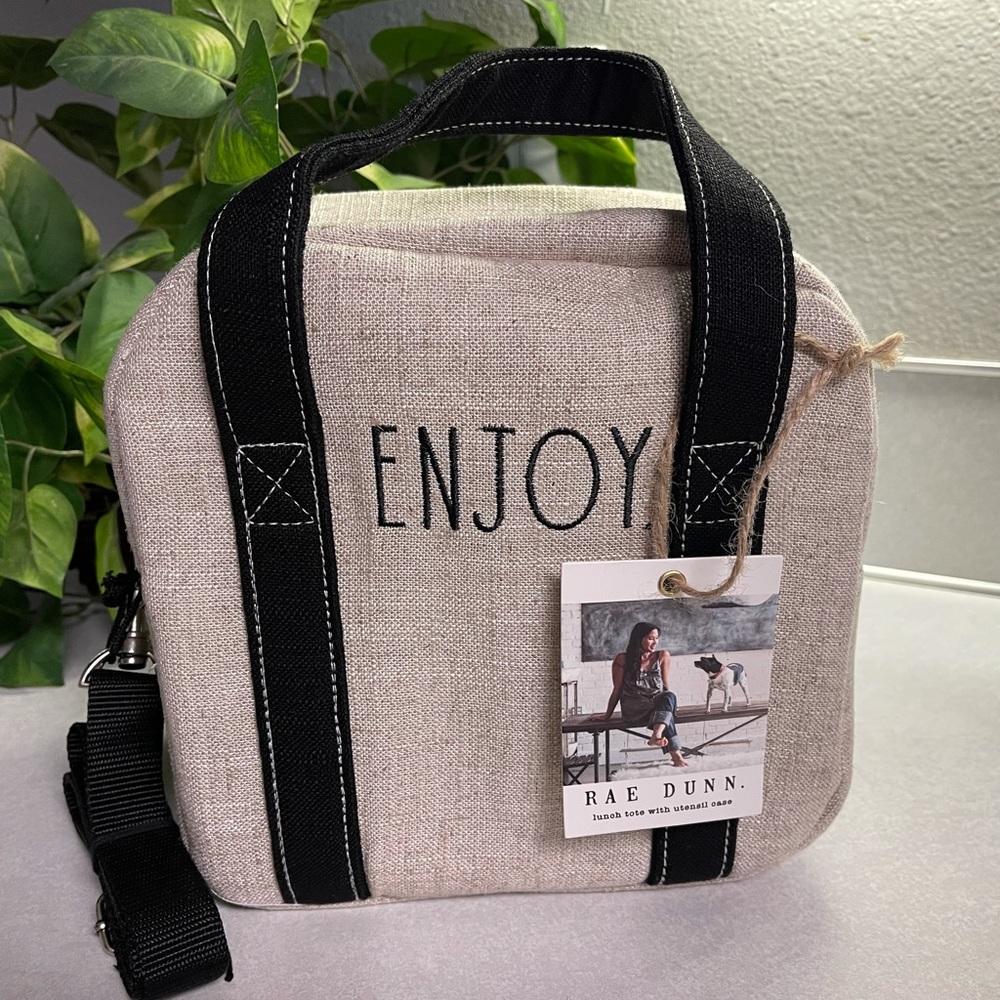 Rae Dunn Enjoy Lunch Tote Beige
